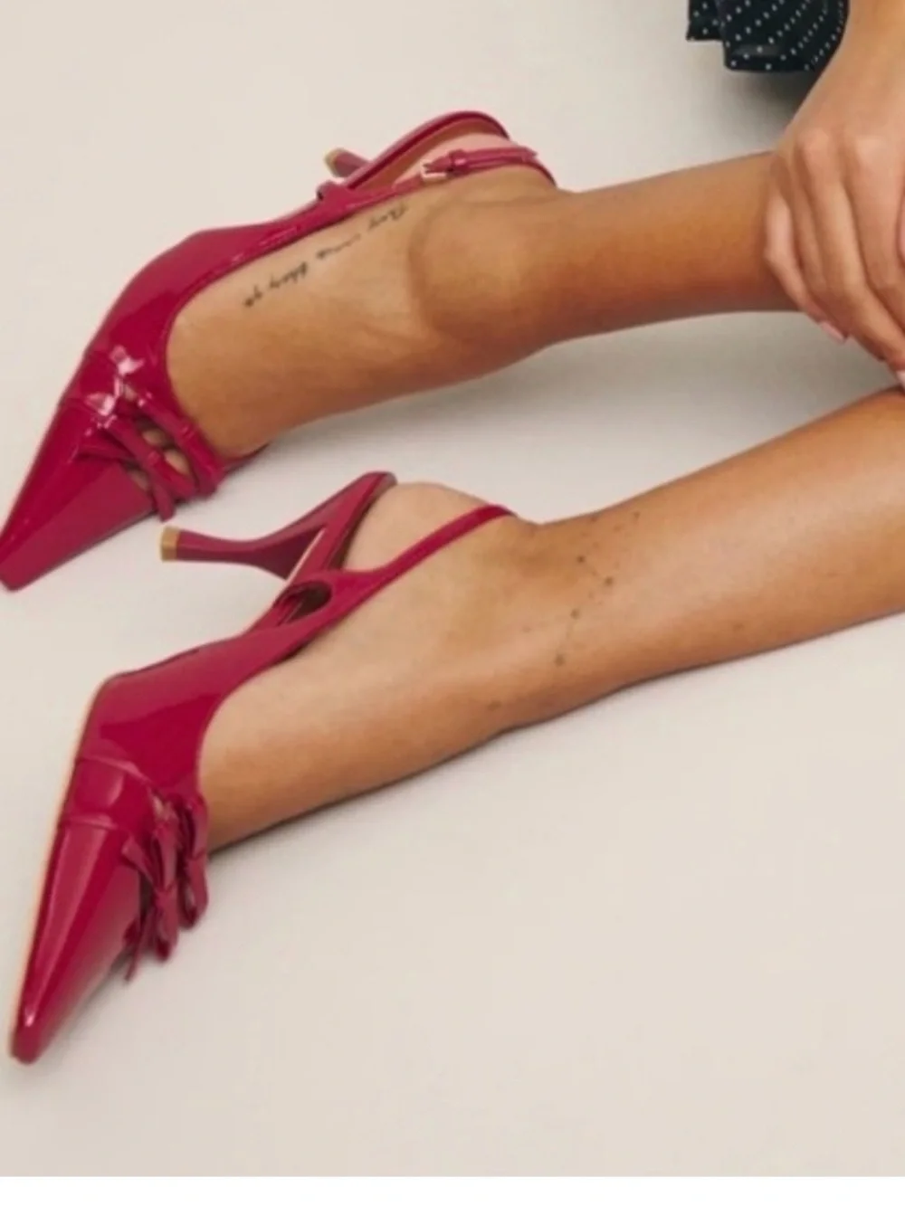 Reformation Red Noreen Slingback Pump heels